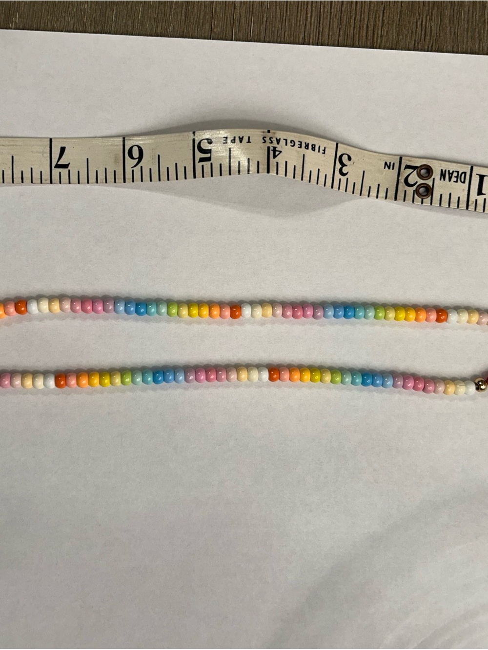 Beaded Necklace - Pastel Rainbow Colors